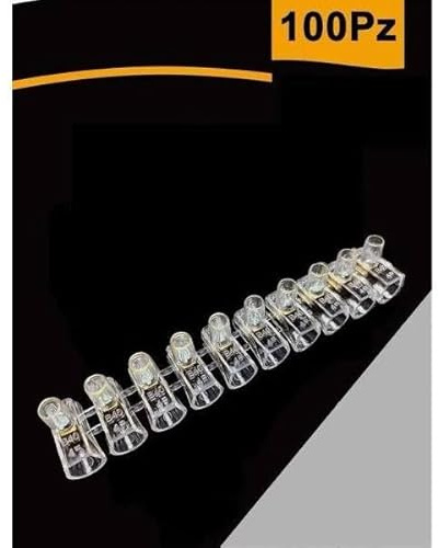 OISE ART STORE Trade Shop - Set 100 Pz Morsetto A Cappuccio Unipolare Trasparente per Cavi Sezione 4mm Ms-40