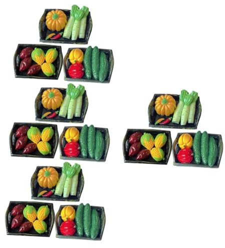 TOYANDONA 12pcs Miniature Vegetable Basket Tiny Vegetables for Dollhouse Decor Realistic Landscape Accessories Mixed Style Decorative Models