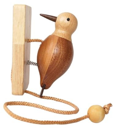 Holzspecht-Türklingel, einfache Installation, hängendes Ornament, Specht, Türklopfer für Innenfenster, Wand (Holz)