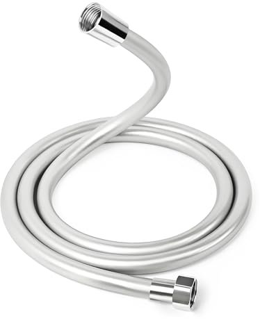 Luxoraiova Manguera de ducha universal, antitorsión, lisa, anticorrosión, resistente a la presión, protección contra dobleces en aspecto de PVC (150 cm)