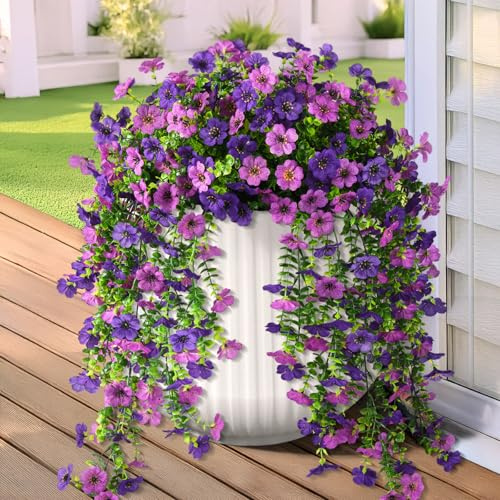 Hommyea Artificial Fake Fall Flowers Plants for Outdoors Mums Home Decor