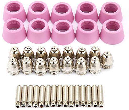 KooingTech Plasmaschneider Zubehör, 40st/Set AG60 SG55 Plasmaschneider Düsen, Verbrauchsmaterialien Elektrodendüsen Tassen Kit