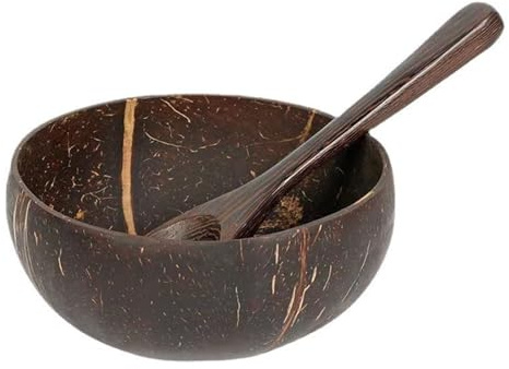 Juego de 2 cuencos de madera de coco para servir crema de avena y más en reuniones familiares, cuenco ramen