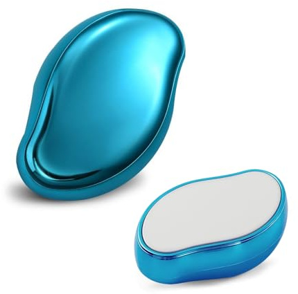 XFSRG Depiladora de Cristal Mujer Piedra Cristal Depilacion Corporal Depiladora ABS Reutilizable Exfoliante Natural Sin Dolor Para Piernas Brazos Cuerpo Eliminar Vello(Azul)