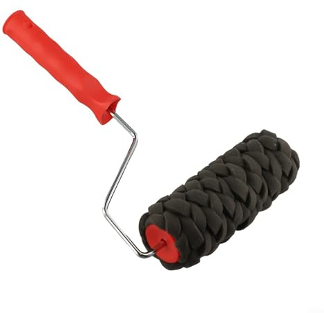 Bulevisiter Pennello a rullo in spugna con manico in plastica per pittura decorativa da parete, effetto pietra, strumento fai da te per interni ed esterni