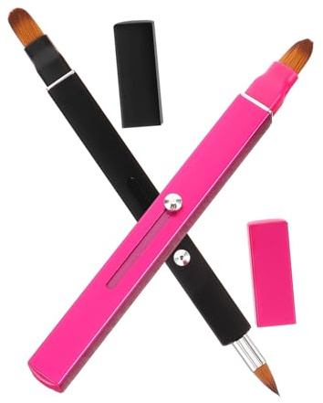 IWOWHERO 2 piezas Brochas Labiales Retráctiles Dobles Aplicador para Labios Maquillaje Profesional y Uso Doméstico