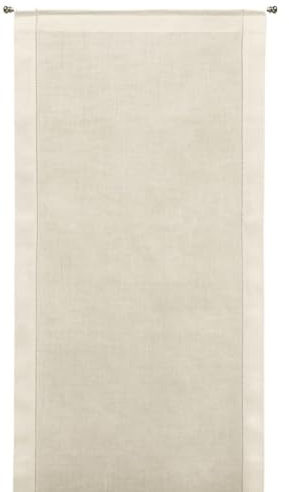 Cuore di lino - Tenda a Vetro in Puro Lino 100% Made in Italy Ajour Bianco Panna (45X160cm)