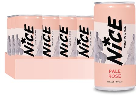 NICE Pale Rosé, French Wine in a Can, Dry, Pale, French Rosé from Languedoc, Hint of Strawberry, 12 x 187ml Canned Wine