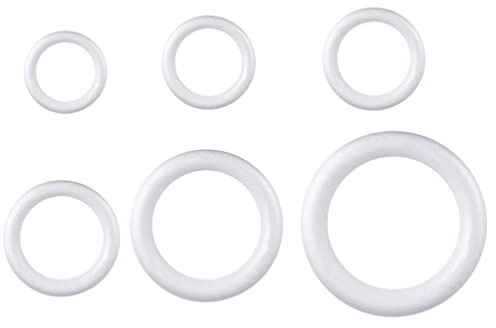 BESTonZON 6 Stücke Styropor Ringe Styroporkranz Schaumkranz Halbring Weihnachtskranz Dekokranz Ringe Blumenkranz für DIY Basteln Handwerk Weihnachten Hochzeit Deko 30CM
