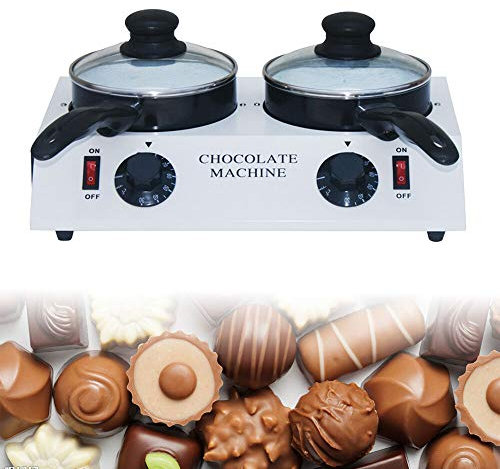 Chocolate Fountain Machine Chocolate Machine 80W Chocolate Temper Electromechanical Heating Chocolate Melter Heater 2 Pots Melting Chocolate Home Friendly Chocolate Melter