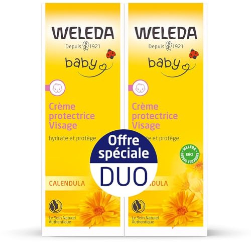 Weleda Baby Crema Protectora Facial Caléndula, 2er Pack (2 x 50 ml)