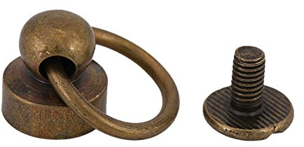 Tyenaza 20 Stück Lederhandwerksnieten, DIY-Metallniete mit Zugringschnalle, Nagelnieten, Nieten, Ring für Geldbörse, Handytasche, Gürteldekoration(Bronze-)