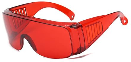 SagaSave Sicherheits-Überbrille, UV-beständige Schutzbrille für Bau, Outdoor und Labor, Rot