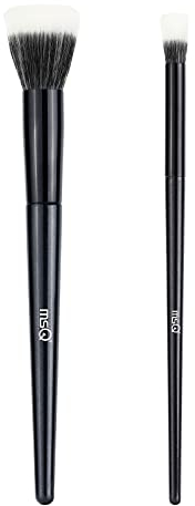 MSQ 2 Pz Pennello Trucco Stippling Pennello Trucco Capelli Pennello Blush Naturale Pennello Stippling Spazzola Dettaglio Blush Pennello Blush Spazzola
