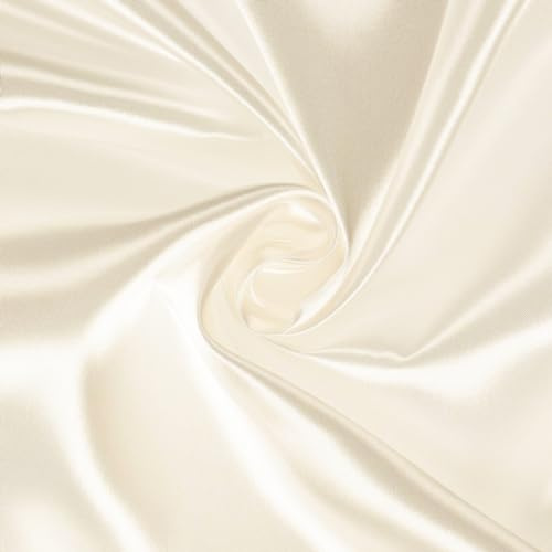Mondo Tessuti Paneel aus weichem Satin, einfarbig, 100 x 150 cm (Elfenbein)