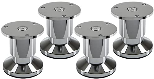 SOTECH 4er Set Möbelfüße Alpha Chrom poliert 50 mm verstellbar | Sofafüße belastbar bis 250 Kg