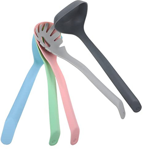 CIYODO 1 Juego Juego De Utensilios De Cocina De Nailon Colorido Cucharas Para Servir De Nailon Tenedores De Espagueti Cucharas Para Torneros Nylon Colador Atracción Magnética