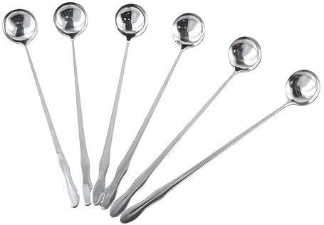 Leadigol 6 Stück langer Griff Löffel Rührlöffel 25,4 cm Edelstahl Löffel Eistee Löffel Cocktail Löffel Kaffeelöffel Eislöffel Geschirr Mischwerkzeug