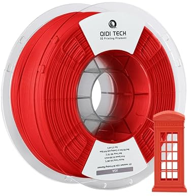 QIDI TECH ASA Filament 1.75mm rot,3D Drucker Filament ASA 1kg Spule(2.2lbs),Hohe UV Beständigkeit,Geruchsarm,Perfekt für den Druck von Outdoor Funktionsteilen,Passend für die meisten FDM 3D Drucker