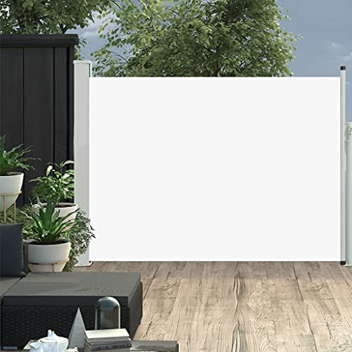 KTHLBRH Toldo lateral extensible de 100 x 500 cm, color crema, protección visual, valla de privacidad, toldo para balcón, privacidad y decoración elegante para tu balcón