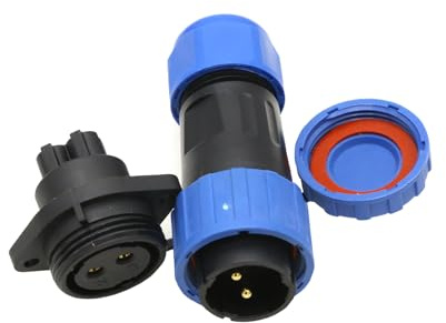 ZBLZGP TY20 2-polig 25A IP68 Wasserdichter Steckverbinder mit Flanscheinbau, lötfreie Schraubklemmung, schnell trennbar Stecker und Buchse für Schiffs- und Elektroanlagen