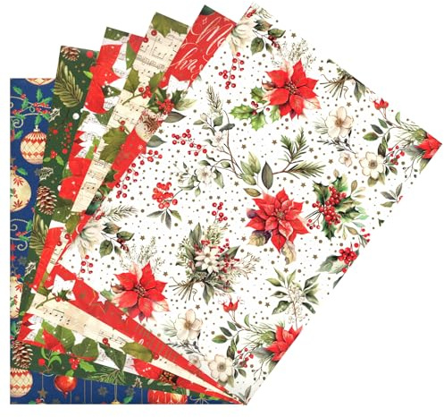 ARKRAFT carta da regalo natale natalizio formato 90 x 65 cm set 6 fogli carta FSC confezione senza plastica (NAT16)