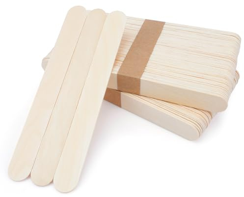 Eisstiele Holz, 100 Stück Holzstäbchen 15cm - Naturholz Eisstiele für Basteln, Waxing, Medizin & Handwerk - Vielseitige Holzspatel für Eis, Rühren und Kunstprojekte