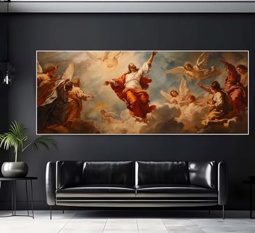 Diamond Painting XXL Groß Diamant Painting Bilder Jesus Diamond Art Painting Kits, DIY Basteln Erwachsene Malen Nach Zahlen Full Diamant Painting Zubehör Malerei Stickerei Set Home Wand Dekor Q258