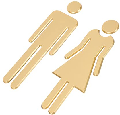 Amosfun 2pezzi Insegne Toilette Autoadesive Acrilico Da Segnaletichper Bagni Uomini e Donne Cartelli Per Hotel Ristoranti e Spazi Pubblici Design Elegante Per Indicare Servizi Igienici
