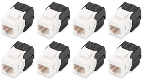 DIGITUS DN-93603 - Modulo Keystone Cat 6-8 Pezzi - Presa di Rete RJ45 Cat6 Non schermata - 250 MHz - 1GBase-T - 1 Gbit/s - da AWG 26 a AWG 22 - Installazione Senza Attrezzi