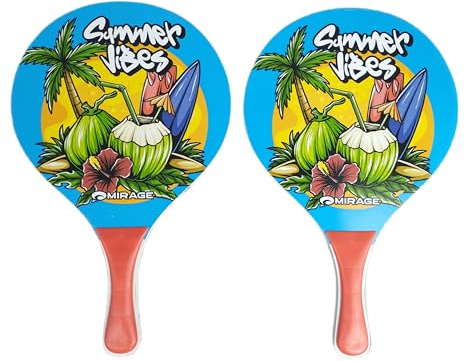 Racchette da spiaggia in legno racchettoni da mare con pallina morbida giochi racchetta beach tennis spiaggia giardino per adulti ragazzi bambini coppia n 2 pezzi