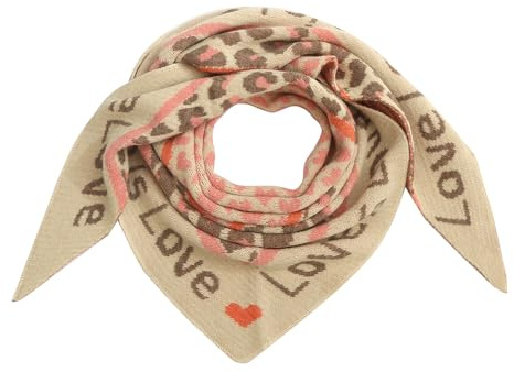 Ever Bloom Damen Schal mit Love Motiv, Dreieckschal groß für Herbst und Winter, leichtes weiches Halstuch, warm
