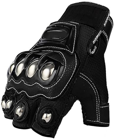 LSHIJI Guanti Moto Guanti da motociclista unisex da uomo e da donna, estivi, traspiranti, protettivi, a mezze dita, sportivi, da motociclista Guanti Da Moto