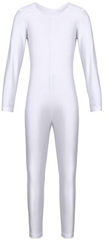 Eandarui Voltigieranzug Mädchen Ganzkörper Langarm Ballettanzug Rundhals Sportbody Lang Tanztrikot Einfarbig Leotard Dancewear