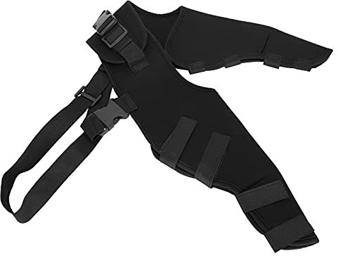 KIMISS Protector de Rodilla Protector de Patas Traseras para Mascotas Ajustables: Apoyo para la Recuperación Después de una Lesión o Artritis (Polainas traseras Dobles HJ25 Negras S)