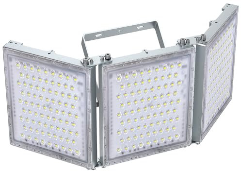 STASUN Mini-Série Projecteur LED 750W, 75000LM 6000K Blanc Jour, IP66 Étanche, 3 Têtes Réglables, Éclairage de Sécurité Extérieur pour Jardin, Allée, Garage, Terrasse, Grange