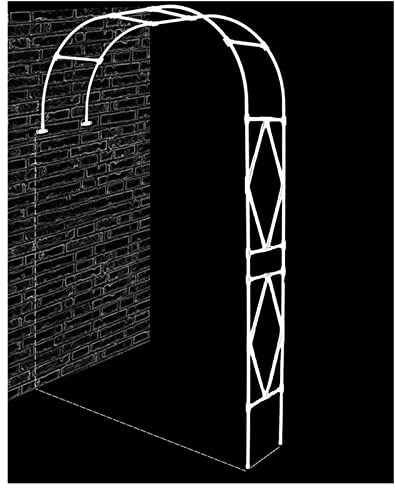 Rosenlaube aus Metall, Gartenbogen für Kletterpflanzen, weiß, Rankgitter, Pergola, B 180 x H 240 cm