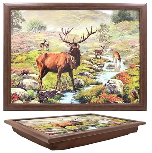 The Leonardo Collection Bandejas Macneil Studios para Servir Alimentos y desayunos, cómodas bandejas de Regazo con cojín de puf, Bandeja Duradera para Comer en el Regazo, Bandeja Ideal para Adultos