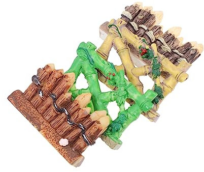 TOYANDONA 4 Pezzi Recinzione di bambù in resina decorazione recinzione in resina mini accessorio per l'arredo del giardino decorazioni di mini casa mini recinzione da giardino