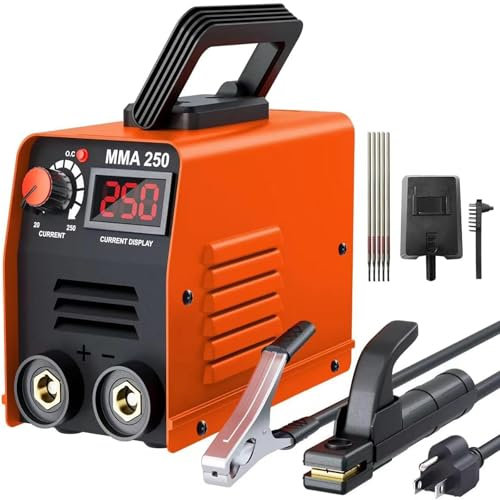 Mini Soldador, Máquina de Soldadura Actualizado 110V, Portátil Soldador de Varilla MMA-250A, IGBT Inversor Soldador con Arranque en Caliente, La Fuerza del Arco, Anti-Stick(Size:8.9×19.6×12cm)
