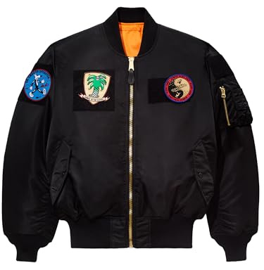 Alpha X Steven Harrington MA-1 Flex Flight Bomber Jacket for Men - Military-Inspired, Adjustable Fit, 7 Speed Settings, Iconic Design, Premium Comfort - for Cold Weather, Street Style, Layering, M