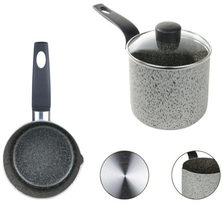 OISE ART STORE Trade Shop - Pentolino Bollilatte con Rivestimento Antiaderente Coperchio in Vetro 12 Cm 044997m -