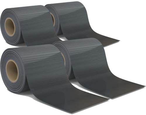 4er Set PVC Sichtschutzstreifen für Doppelstabmatten 4x 35 m x 19 cm inkl. 30 Clips je Rolle | wetterfest, UV-beständig, bruchsicher | Anthrazit, Grau oder Grün | Garten Zaun Blende (Anthrazit)