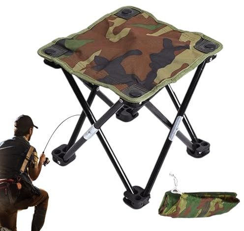 Generisch Tragbarer Klapphocker,Ausziehbarer Stuhl - Ergonomischer Klapphocker für Bergreisen Picknick Angeln Garten Outdoor Camping