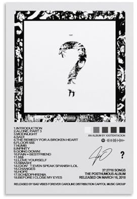 Generisch Xxx-tentacion Poste Album Music Für Zimmer, Ästhetische Leinwand-Wandkunst, Schlafzimmer-Dekor Poster 12x18inch(30x45cm)