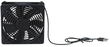 CashMuch Ventilador de refrigeración USB para PC de 120 mm, 5 V, con volumen de aire H para módem router, laptop, consola de juegos, color negro