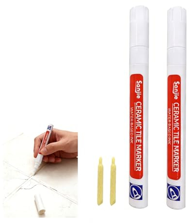 2 Piezas Rotulador para Reparación de Juntas de Azulejos, Rotulador para Juntas de Azulejos, Rotuladors para Baños, para Renovar Superficies de Piso y Pared en Baños y Cocinas (Blanco)