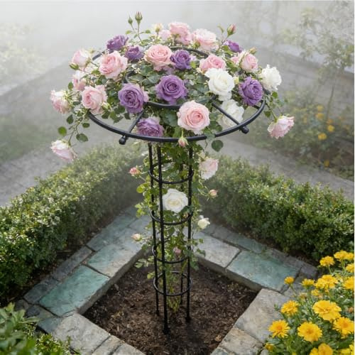 Trädgårdsspaljé för klätterväxter, 203 cm justerbar trädgårdsobelisk, utomhus blomspaljé bur för rosor, klematis, vinrankor på uteplatsen eller behållare, för klätterväxter