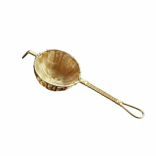 Pitycbo Colador Industrial Filtro para Té Accesorio Artesanal Malla Tejida Manija Cómoda para Disfrutar de Té Adecuado para Oficina Hogar, Sombrero De Paja