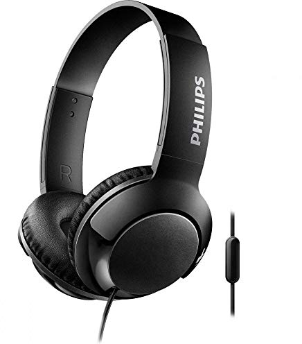Philips Casque filaire avec Micro, Noir, Adjustable